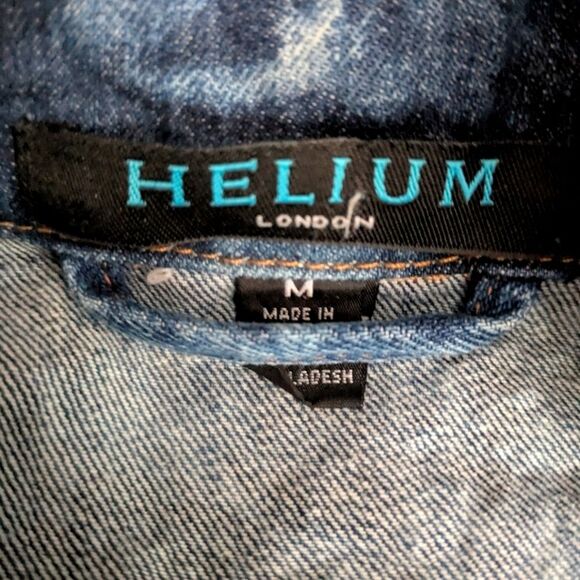 Helium London Acid Wash Denim Jean Jacket Y2K - Size M - Picture 4 of 4
